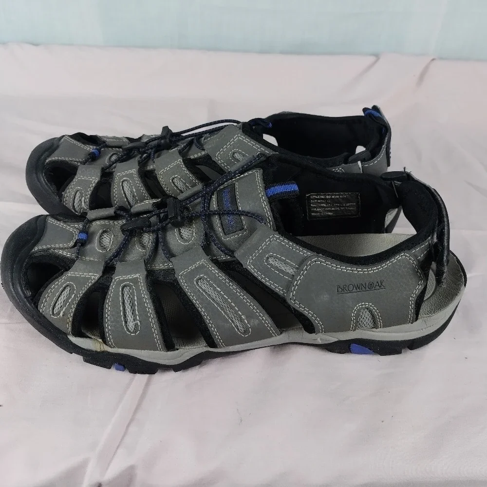Brown Oak Sandals Mens Sz 13 Gray Walking Boating Hiking Outdoors Waterproof